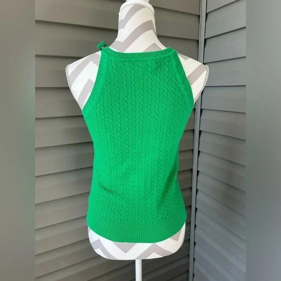 Tommy Hilfiger Green Sleeveless Cable Halter Sweater Women’s Sz M - Picture 2 of 10